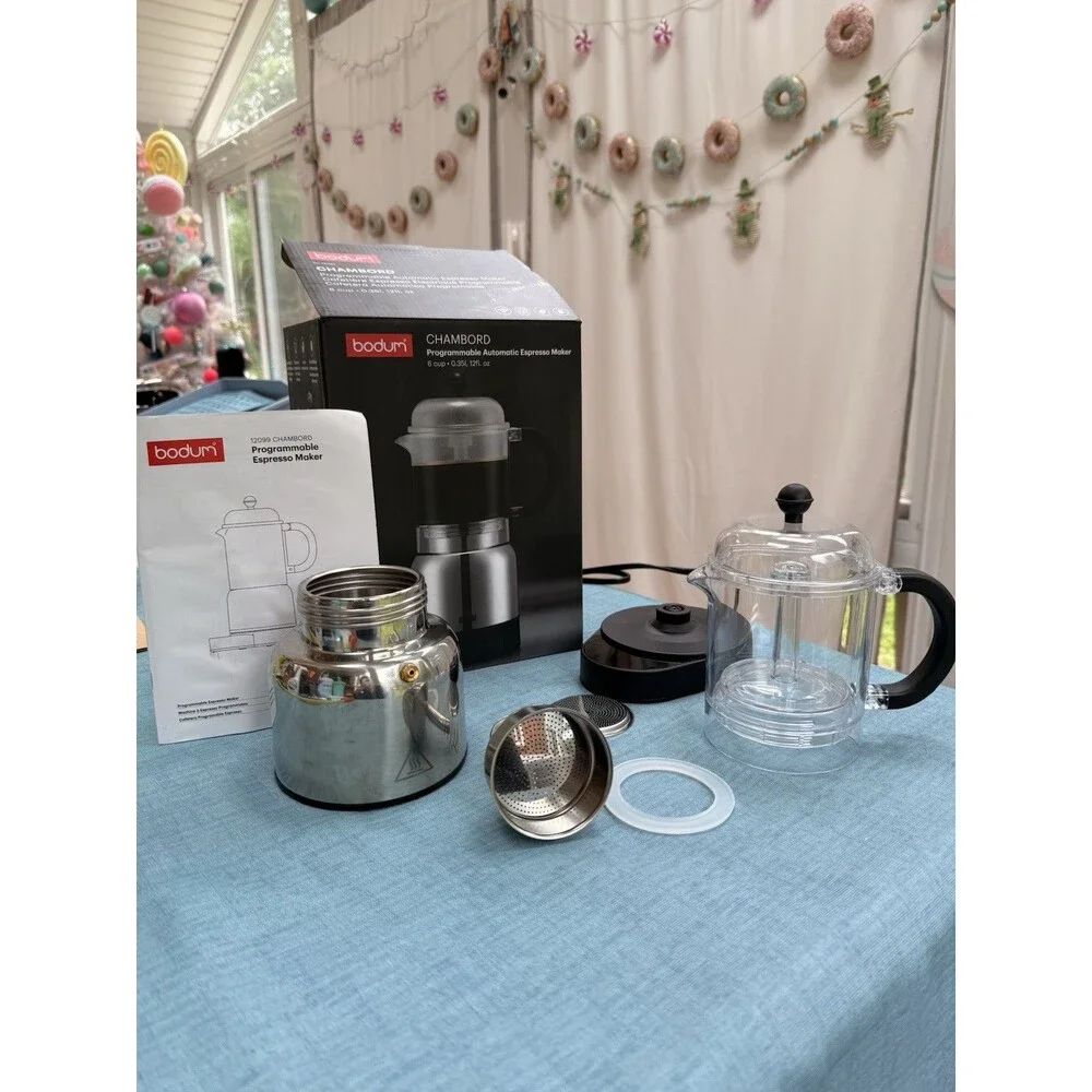Bodum CHAMBORD 6-Cup Programmable Automatic Espresso Maker 12099-16TG Used Once